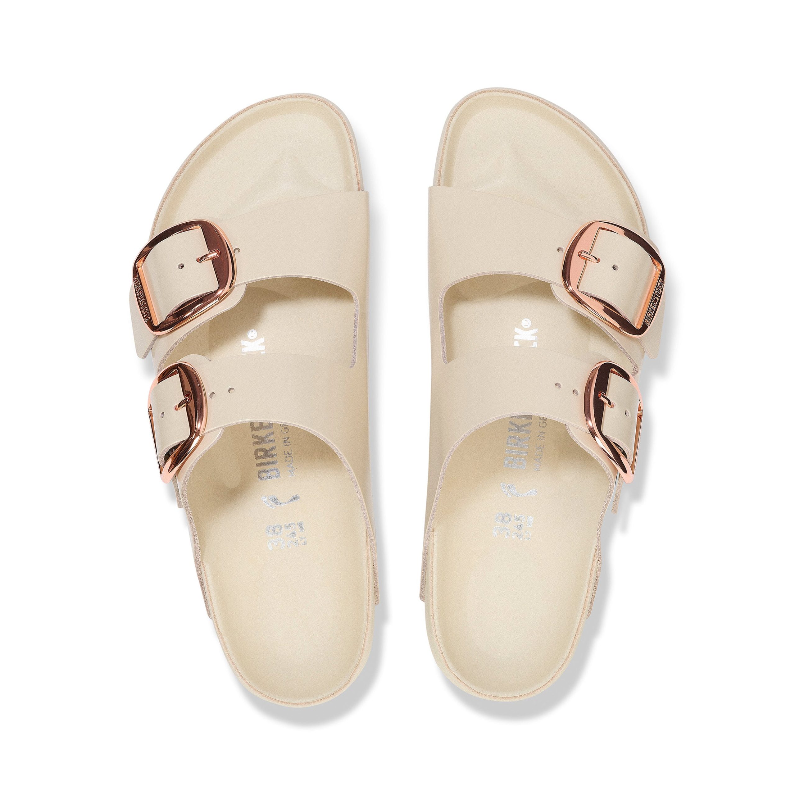 Arizona Big Buckle Exquisite High Shine Ecru Natural Leather Patent - Image 3