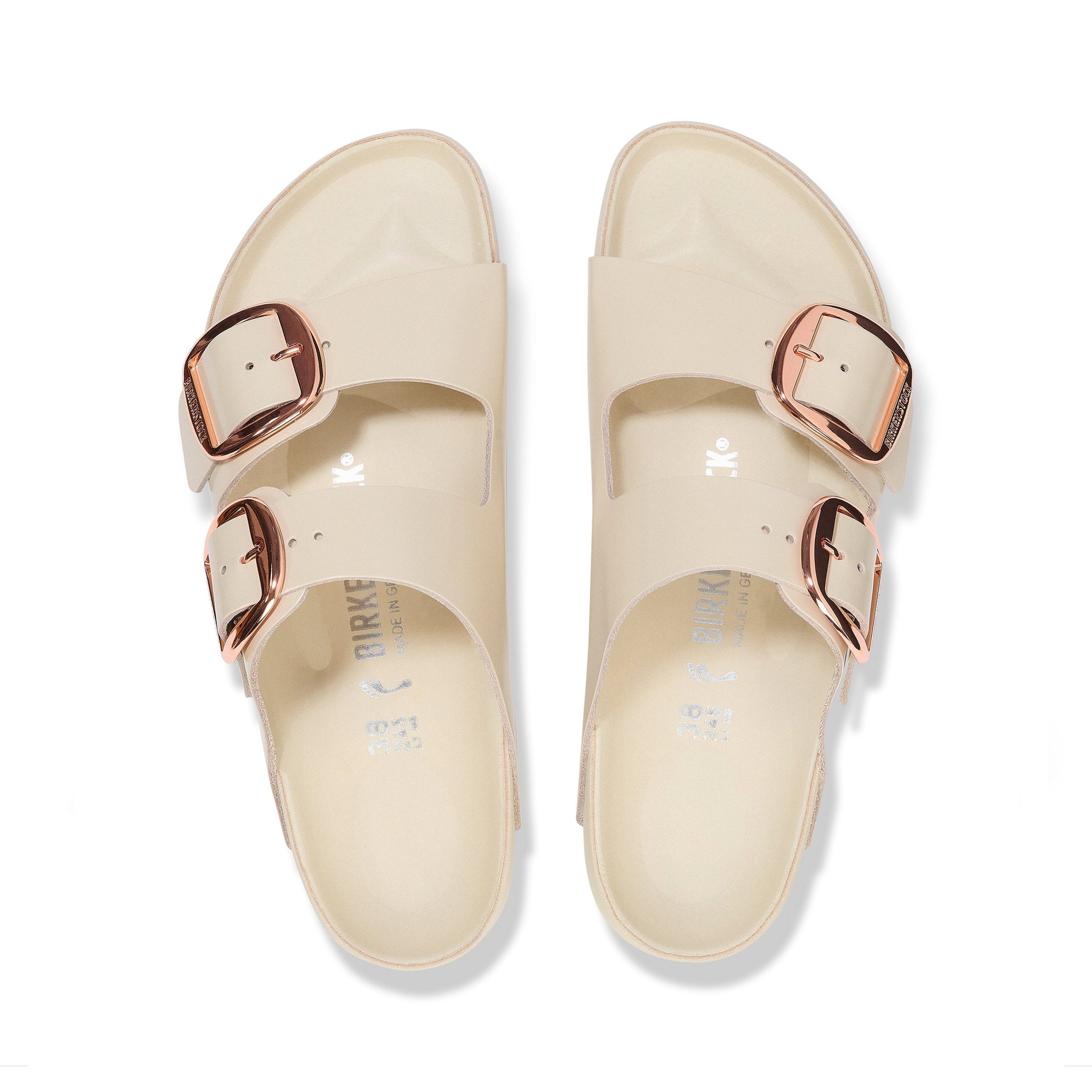 Arizona Big Buckle Exquisite High Shine Ecru Natural Leather Patent - Image 3