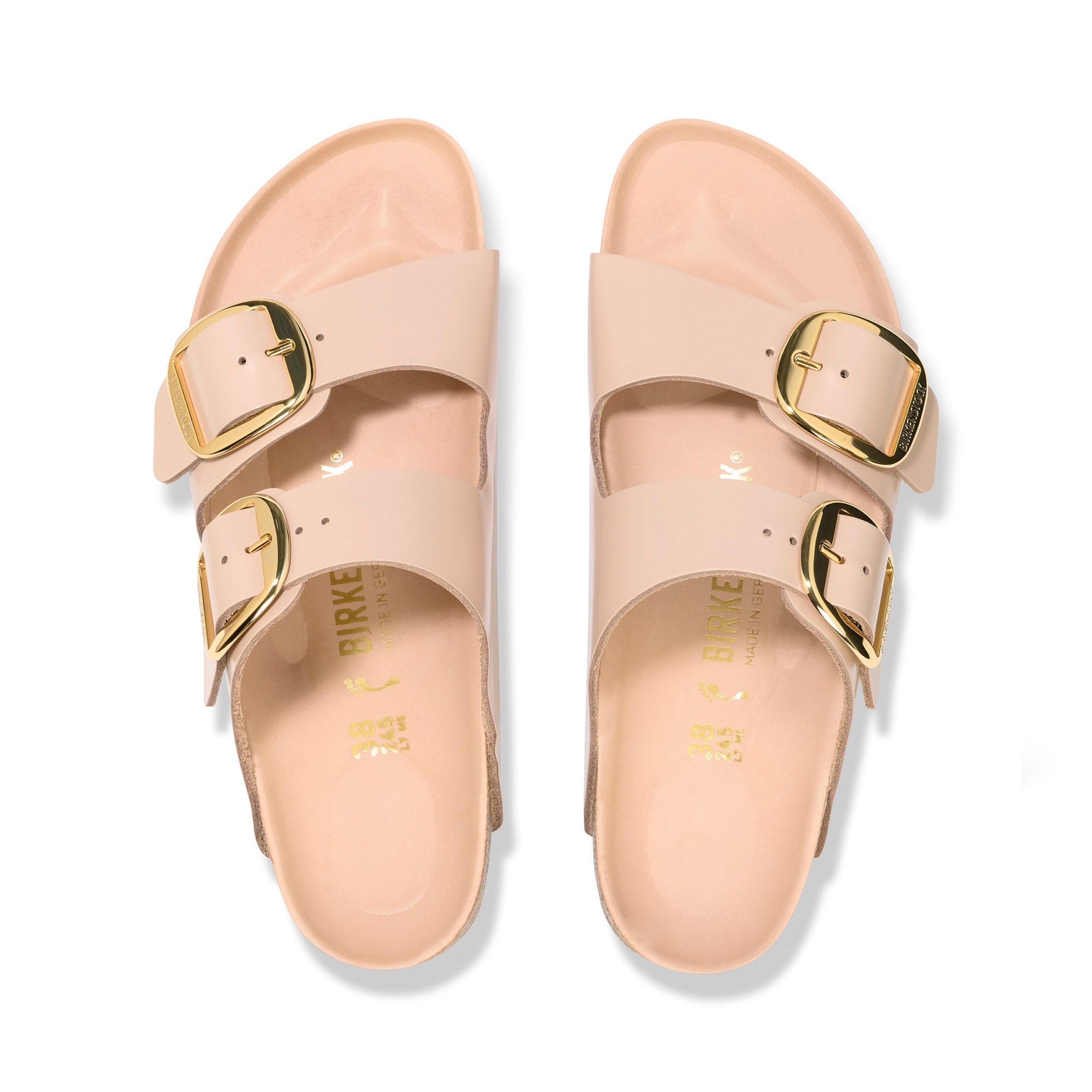 Arizona Big Buckle High Shine New Beige Natural Leather Patent - Image 3