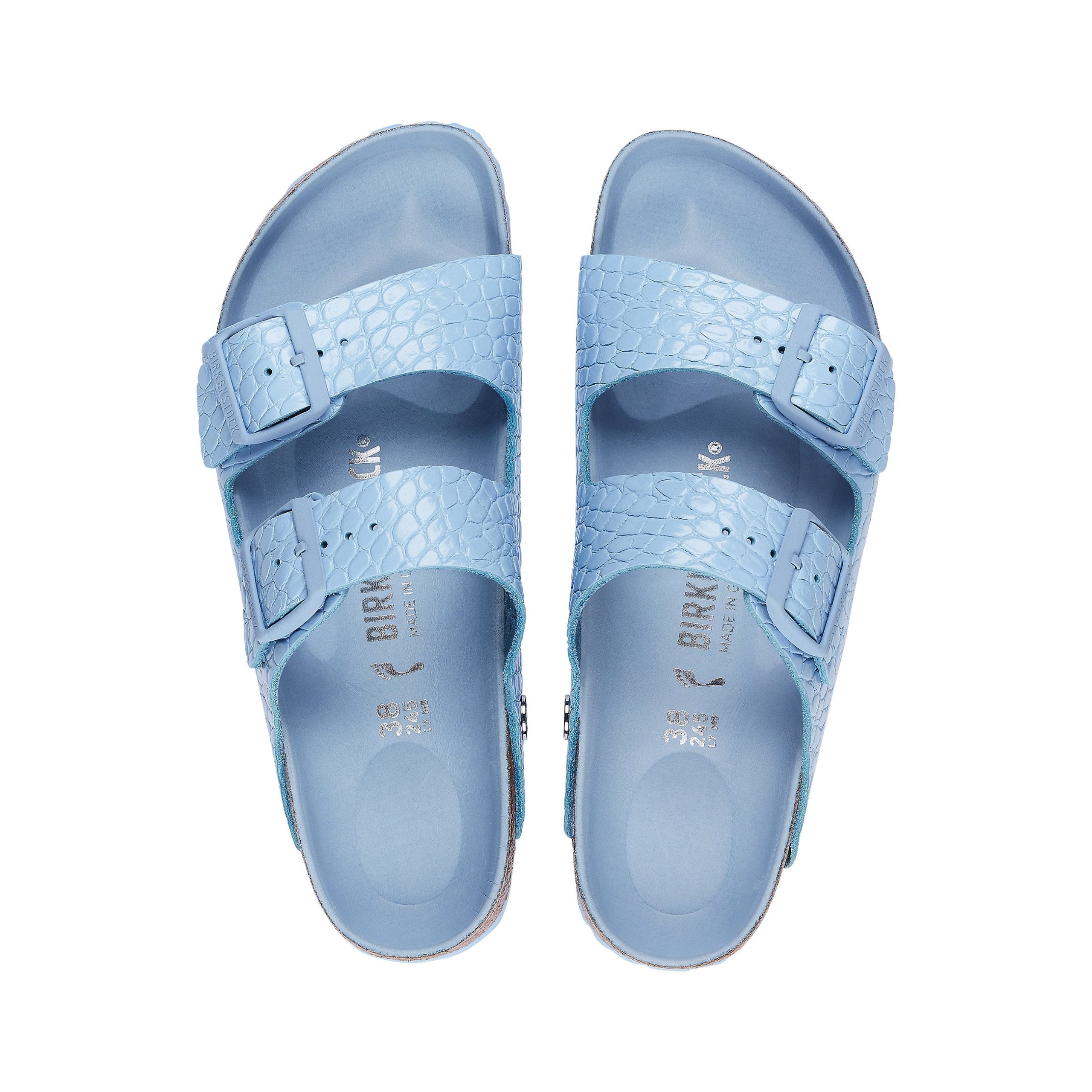 Arizona Semi Exquisite Dusty Blue Embossed Natural Leather - Image 3