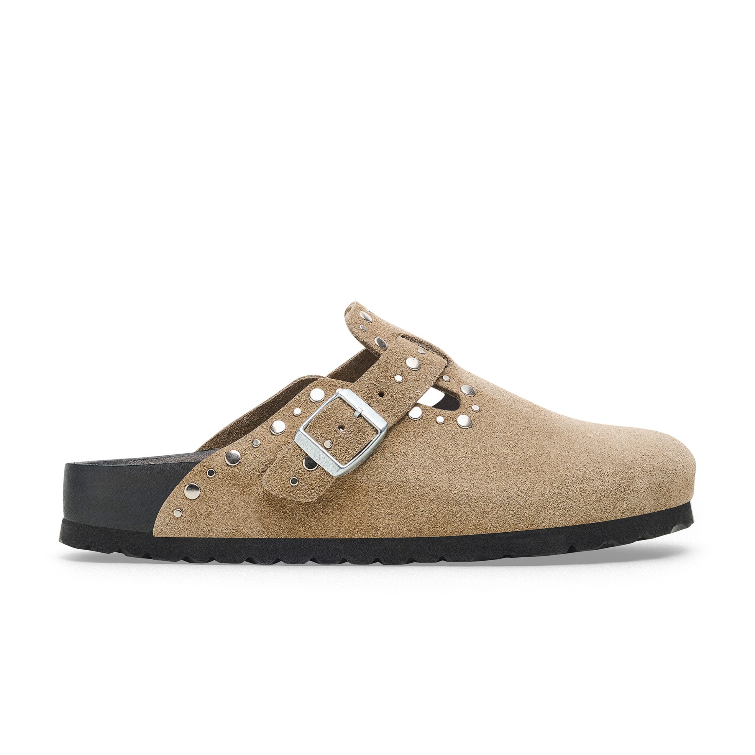 Boston Exquisite Rivets Taupe Suede Leather - Image 2