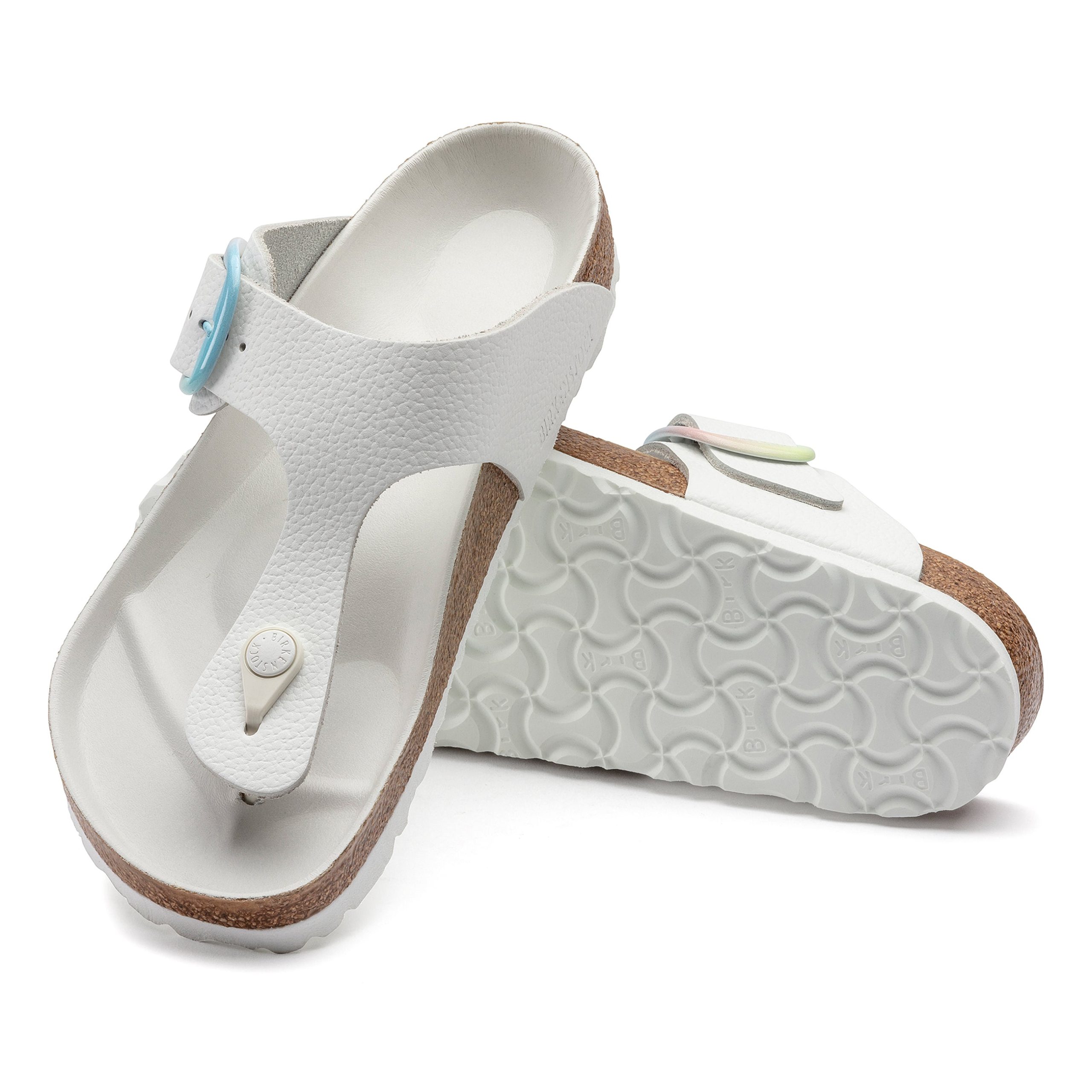 Gizeh Big Buckle Ombre White Smooth Leather - Image 4
