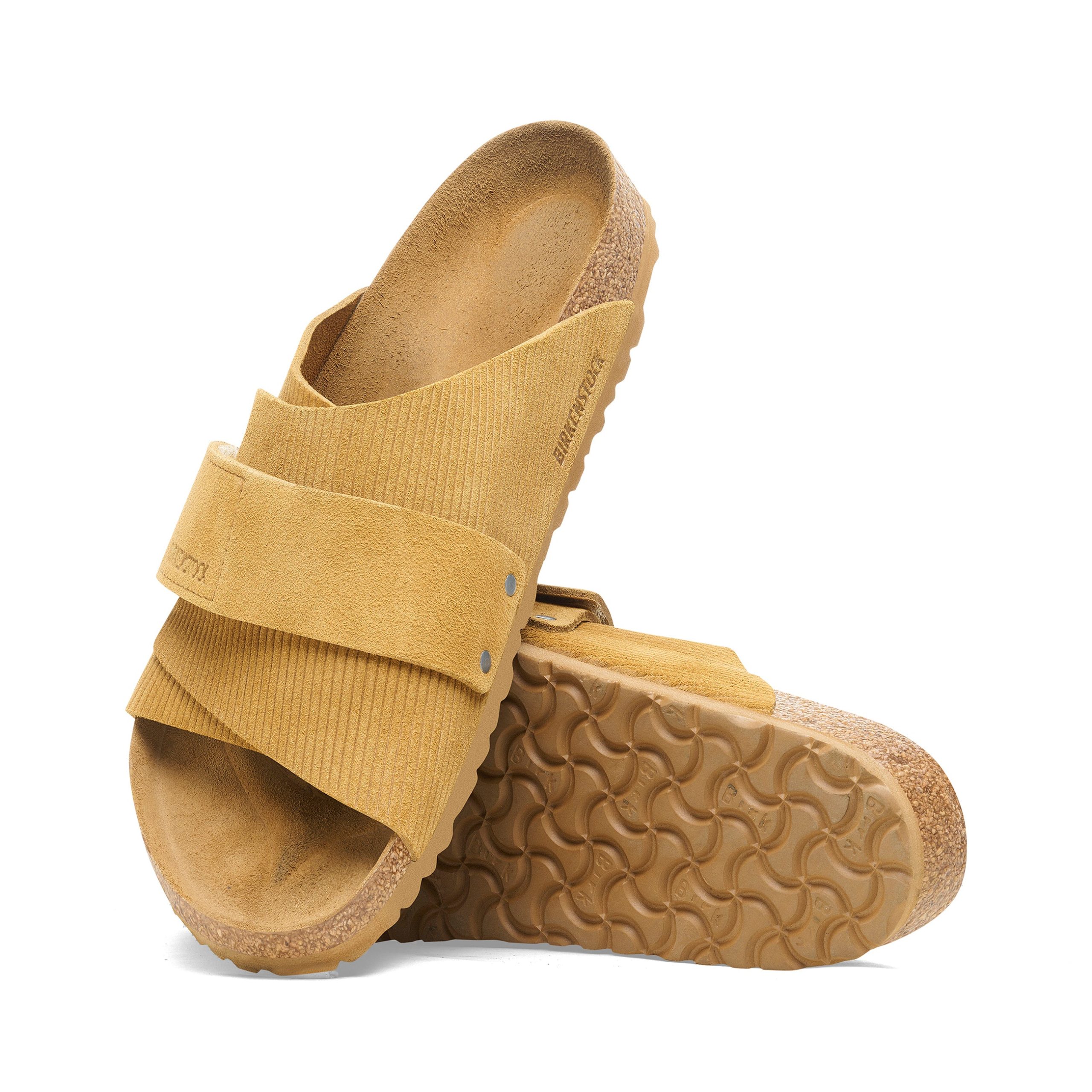 Kyoto Corduroy Cork Brown Embossed Suede Leather - Image 4