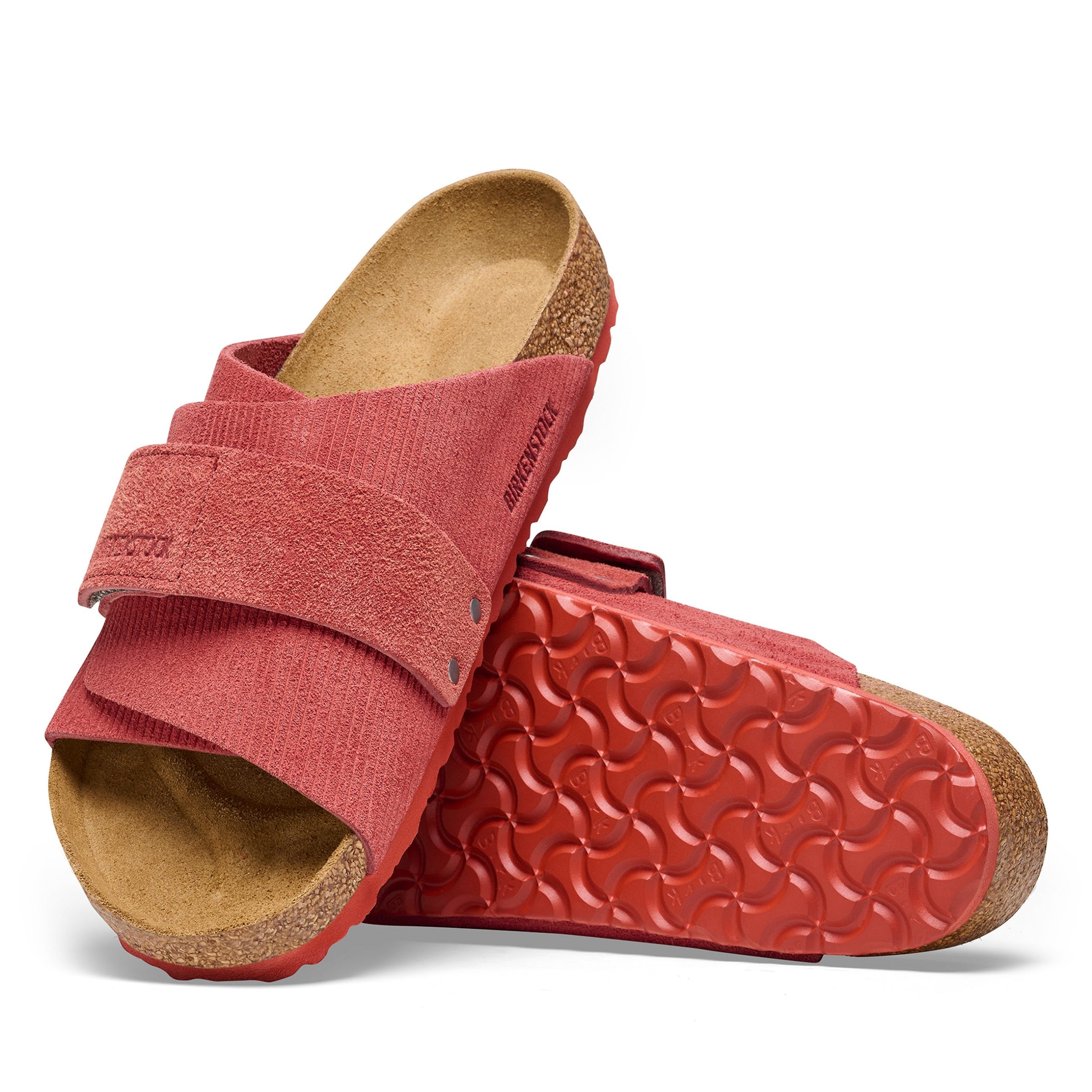 Kyoto Corduroy Sienna Red Embossed Suede Leather - Image 4