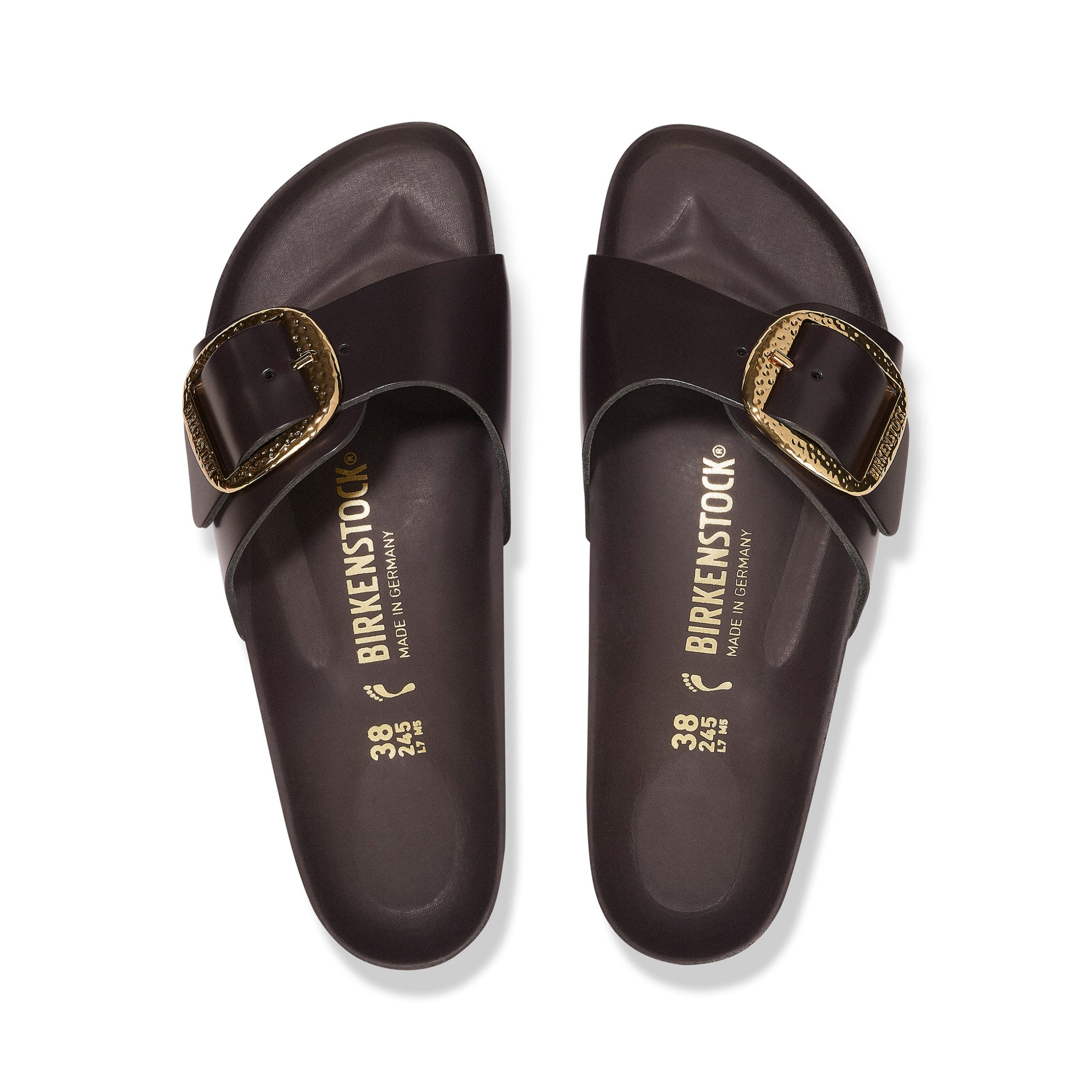 Madrid Hammered Big Buckle High Shine Espresso Natural Leather Patent - Image 3