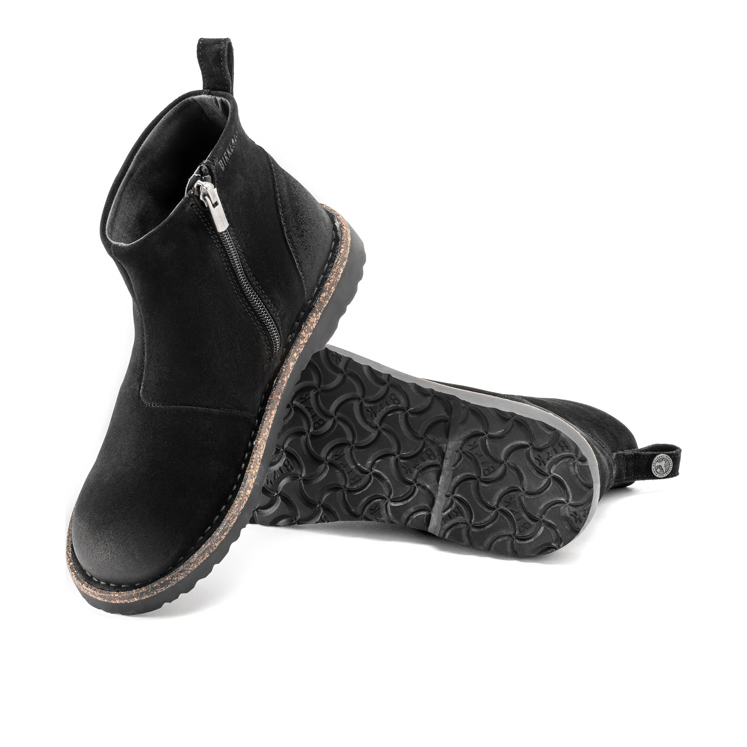 Melrose Black Waxy Suede Leather - Image 4