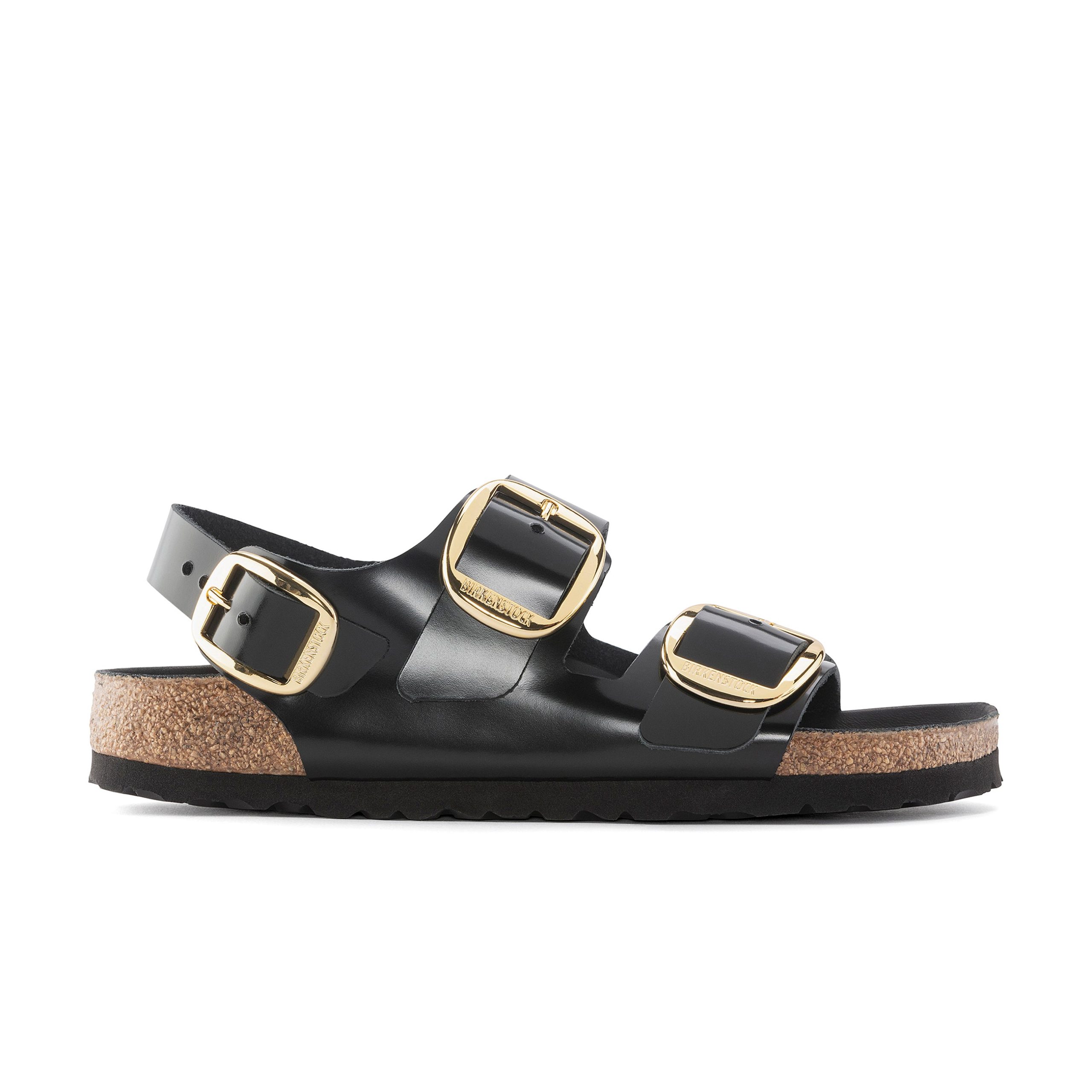 Milano Big Buckle High Shine Black Natural Leather Patent - Image 2