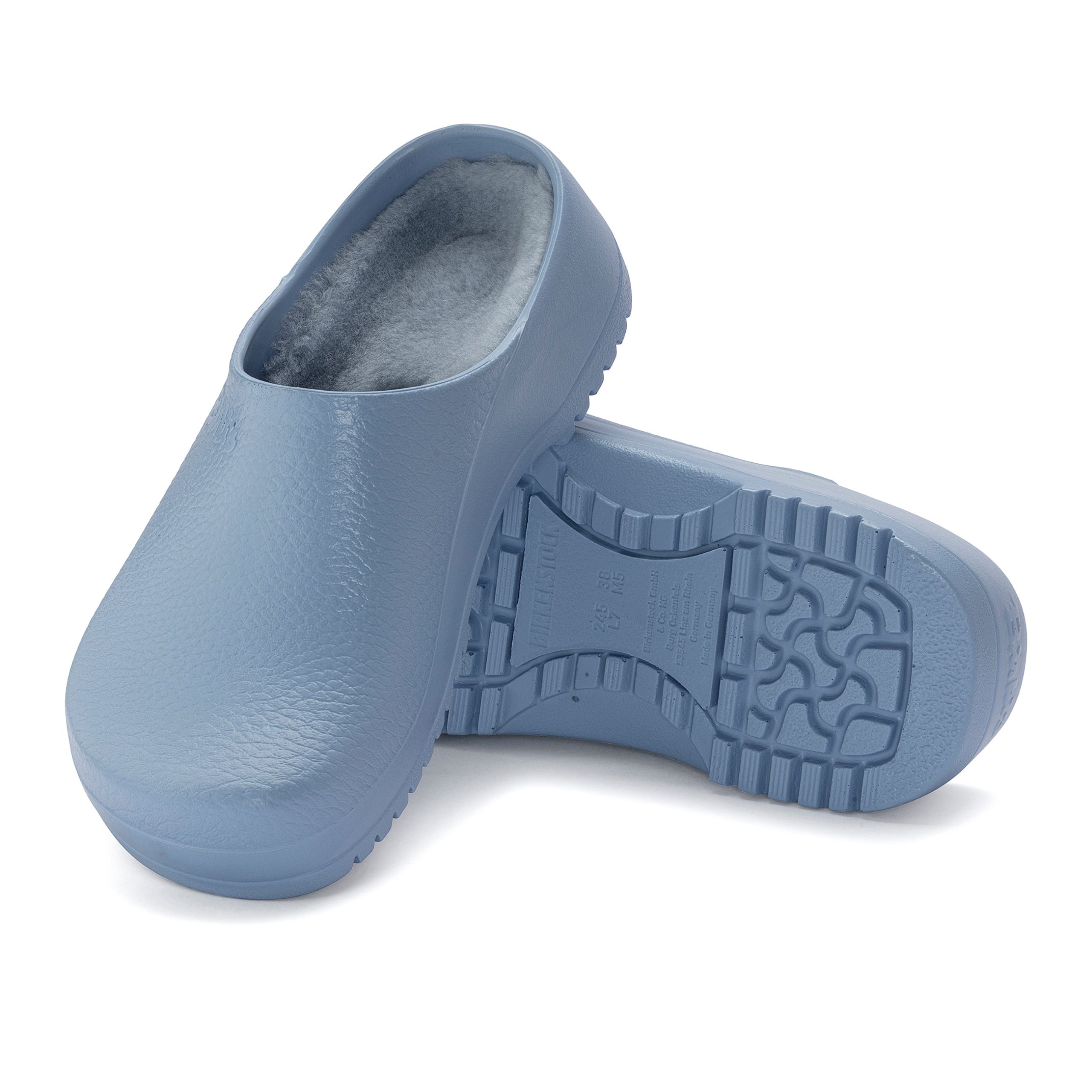 Super Birki Dusty Blue Polyurethane/Shearling - Image 4